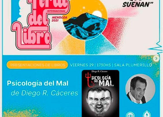 Diego Cáceres en la Feria del Libro con Psicología del Mal